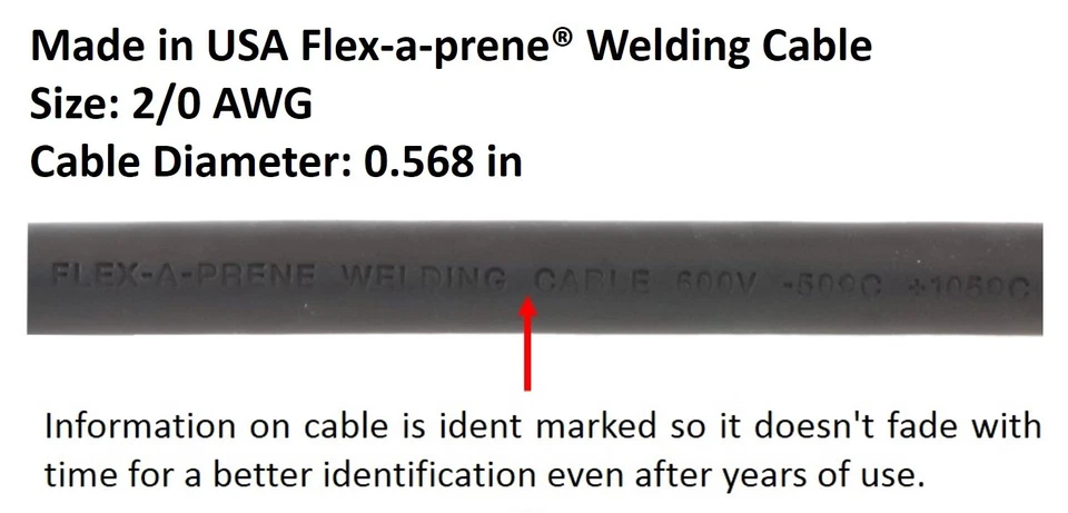 500 Amp Electrode Holder Welding Lead Dinse 70-95 Connector 2/0 cable 25 FEET - Image 4 of 4