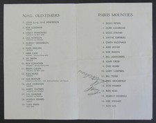 1964 Hockey Program NHL Old Timers vs Paris Mounties Signed Cal Gardner Vintage 