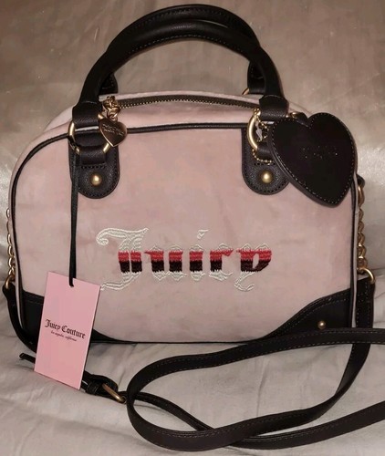 Travel Pink Bag Juicy Couture Velour Embroidered Retro Vintage Satchel Airline