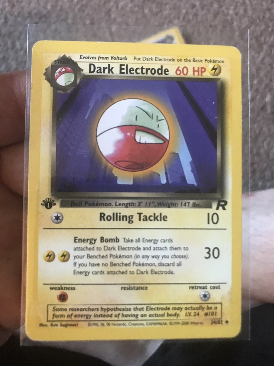 dark electrode pokemon card value 34/82,original De Tcg De 1999-2000 and not all cards will be individually sleeved and top loaded in all lots Card Dark Electrode 34/82 Pokemon