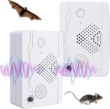 2 Pack Ultrasonic Bat Repellent for Indoor & Outdoor Pest Control