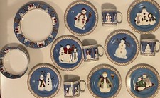 Sakura Debbie Mumm Jolly Snowman Plates Bowls Mugs Many to Choose  Make a Set