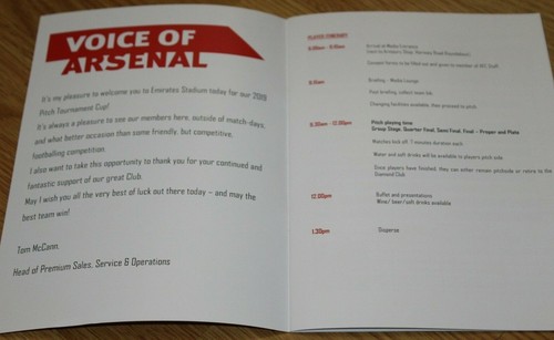 2019 5-A-Side Pitch Tournament 7th May 2019 Arsenal Programme - Picture 2 of 4