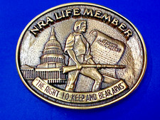 NRA Life Member Second Amendment Protection - USA Patriot Belt Buckle