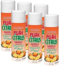 Pure Citrus Spray 4 Oz. Car Air Freshener, Orange 6-Pack
