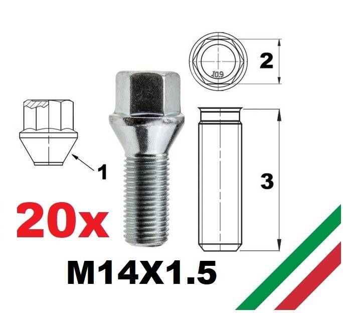 Kit 20 Bulloni Ruota Per BMW/MINI - Chiave 17, Passo 14x1.25, Lunghezza 45mm - Foto 10
