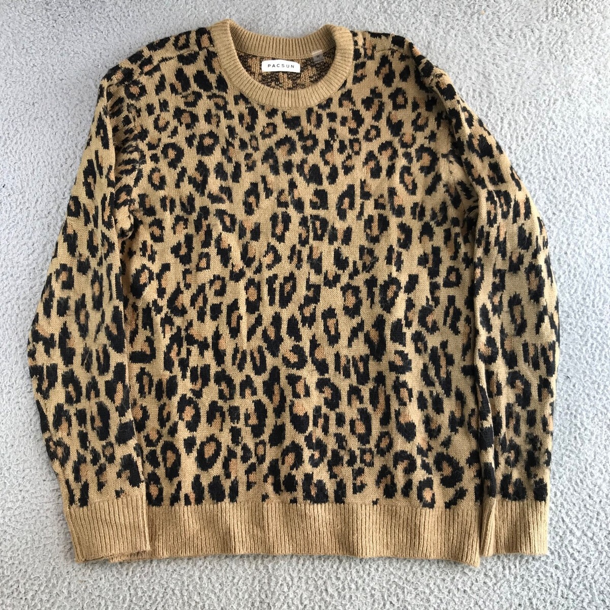 PacSun Sweater Women's Medium Brown Cheetah Print Long Sleeve Pullover  Acrylic