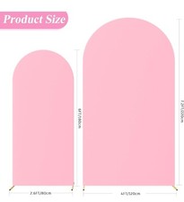 Fomcet Set Of 2 Wedding Arch Covers 6FT , 7.2FT Pink Arch Backdrop Cover 2 Sided