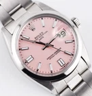 Rolex Date 1500 Pink Stick Indexes Dial 34mm Watch - Smooth Bezel - Oyster