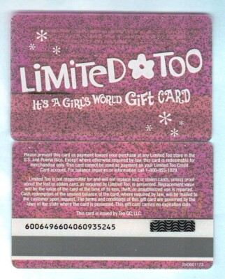 LIMITED TOO It's a Girl's World ( Pink ) 2006 Gift Card ( $0 ) V2