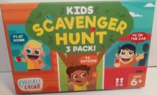Chuckle & Roar Kids Scavenger Hunt 3 Pack Games for Home, Outside, In Car, New
