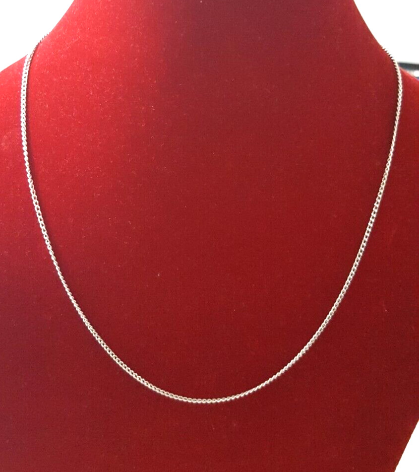 Gorgeous Sparkling Curb Chain Necklace 46CM Long 925 Silver 3.50 g #20869
