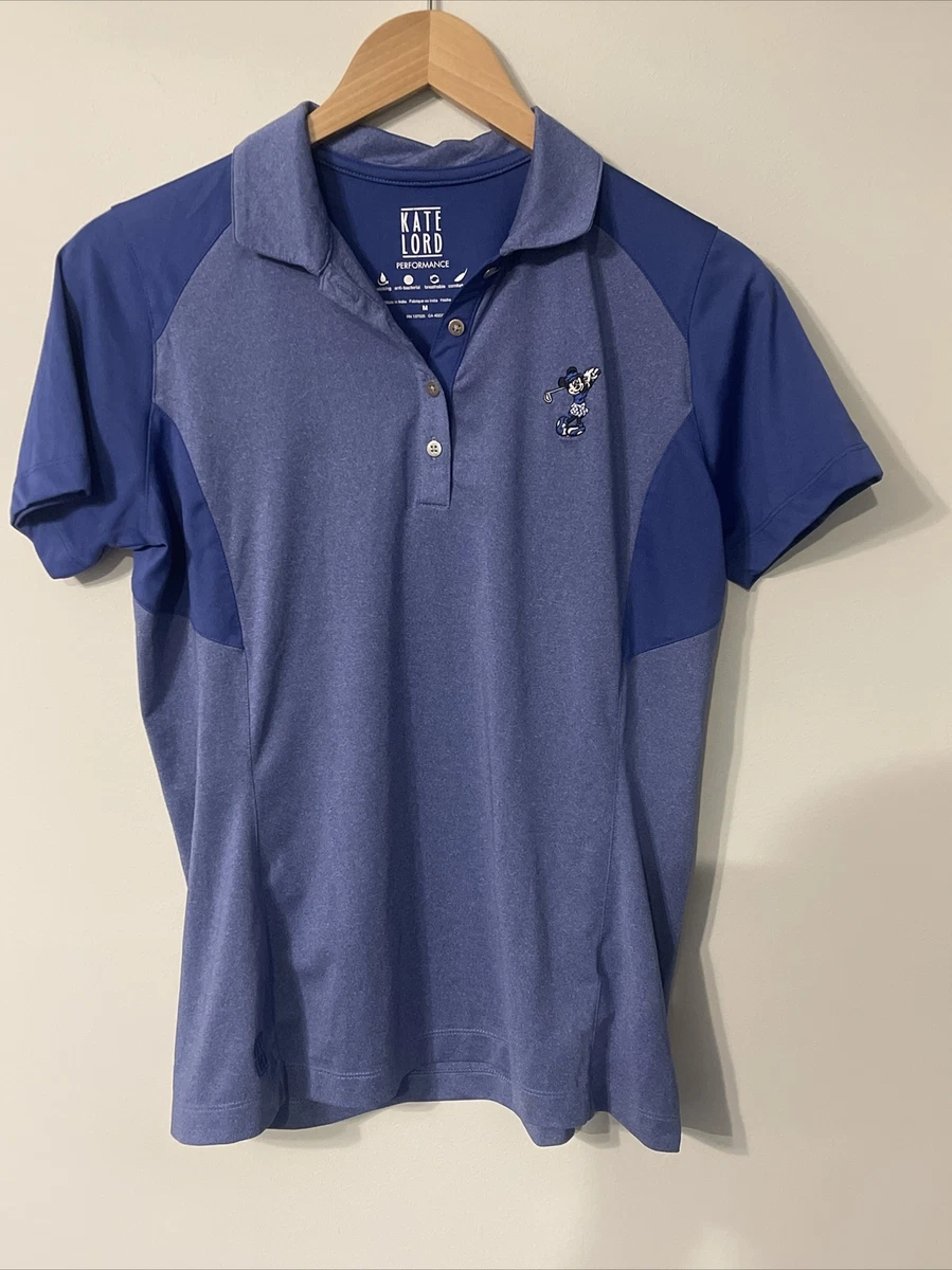 Kate Lord Golf Polo Shirt Womens M Blue Short Sleeve Disney Minnie