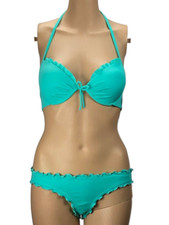 VICTORIAS SECRET SWIM SUIT SET PUSH UP BIKINI TOP 32C  CHEEKY BOTTOM XS NWT