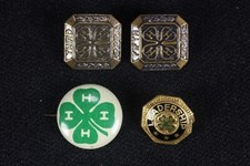 Lot of 4 Vtg Pins Pinback 4-H Leadership Third Fifth