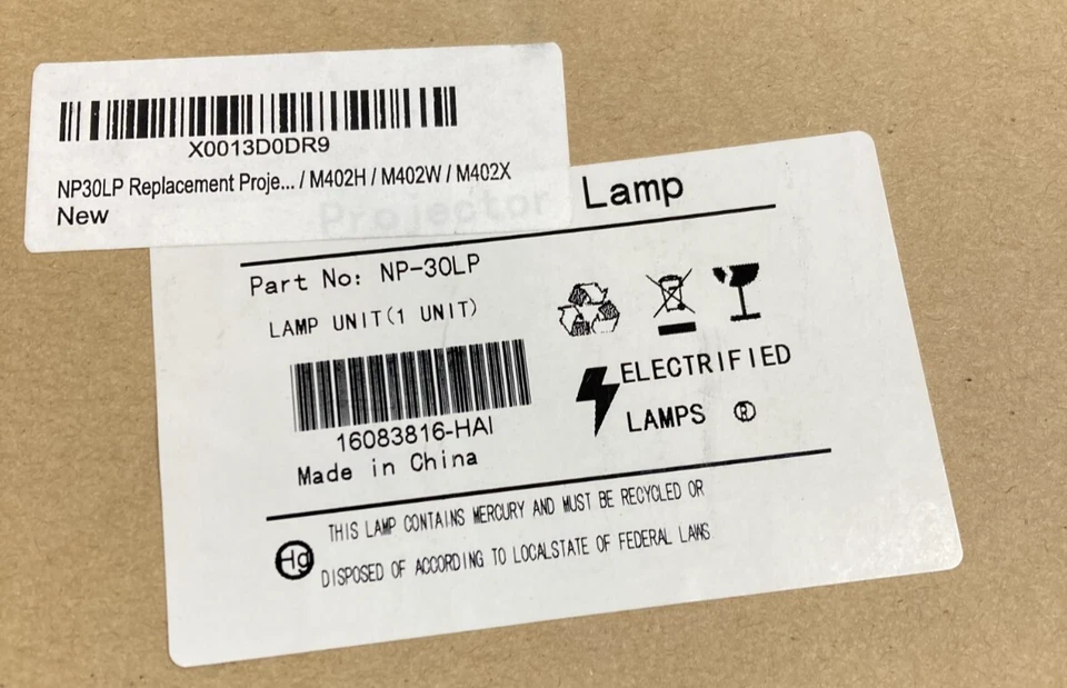 Lámparas Electrificadas X0013D0DR9 Lámpara Proyector Repuesto NP-30LP - Caja Abierta - Foto 3 de 3