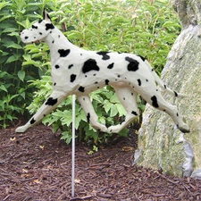 Great Dane Outdoor Garden Sign Hand Painted Figure Harlequin