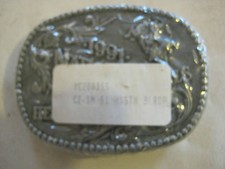 Hesston 1991 National Finals Rodeo Belt Buckle, Ladies new in wrapper 036-1 