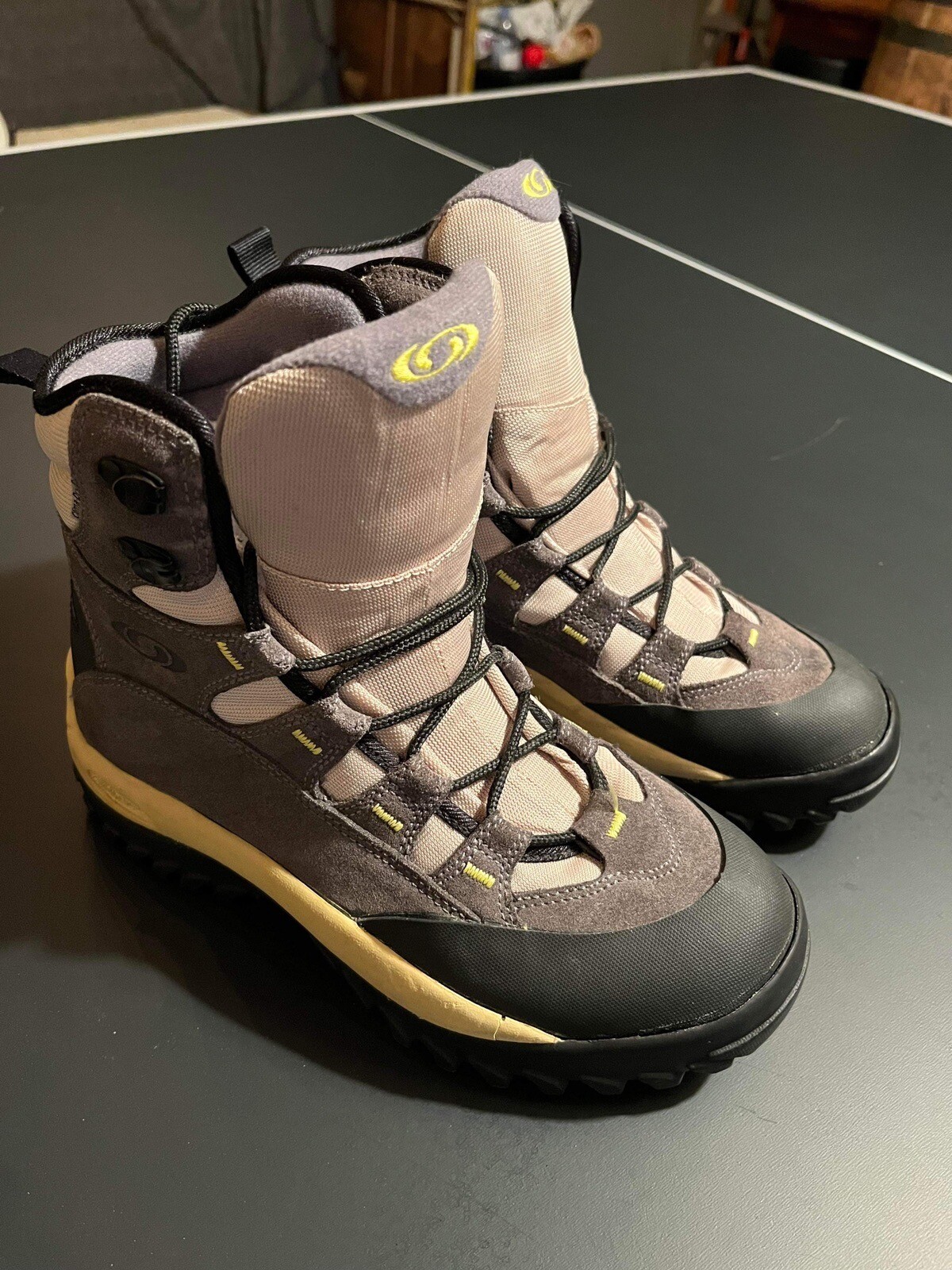 Salomon stivali donna (8) grigio pelle scamosciata vintage stivali alla moda escursionismo neve outdoor