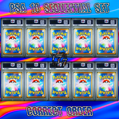 PSA 10 SEQ. Eeveelutions SAR CORRECT ORDER Terastal Festival