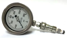MCDANIEL GAUGE 2-1/2" 1/4" NPT STAINLESS STEEL STANDARD BOTTOM MOUNT DUAL SCALE