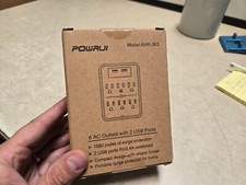 POWRUI Surge Protector Wall Outlet 6 AC Outlets 2 USB Ports Charger AHR-363