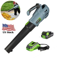 20 Volt Max 350 CFM 85 MPH Handheld Cordless Electric Leaf Blower 4.0 Ah Battery