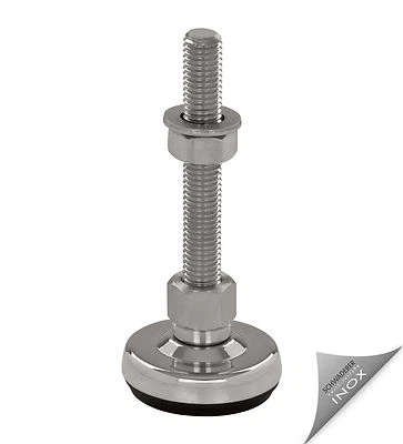 Stellfuß Maschinenfuß Nivellierfuß Edelstahl Ø 50mm schwingungsgedämpft M8-M30 - Bild 1 von 4