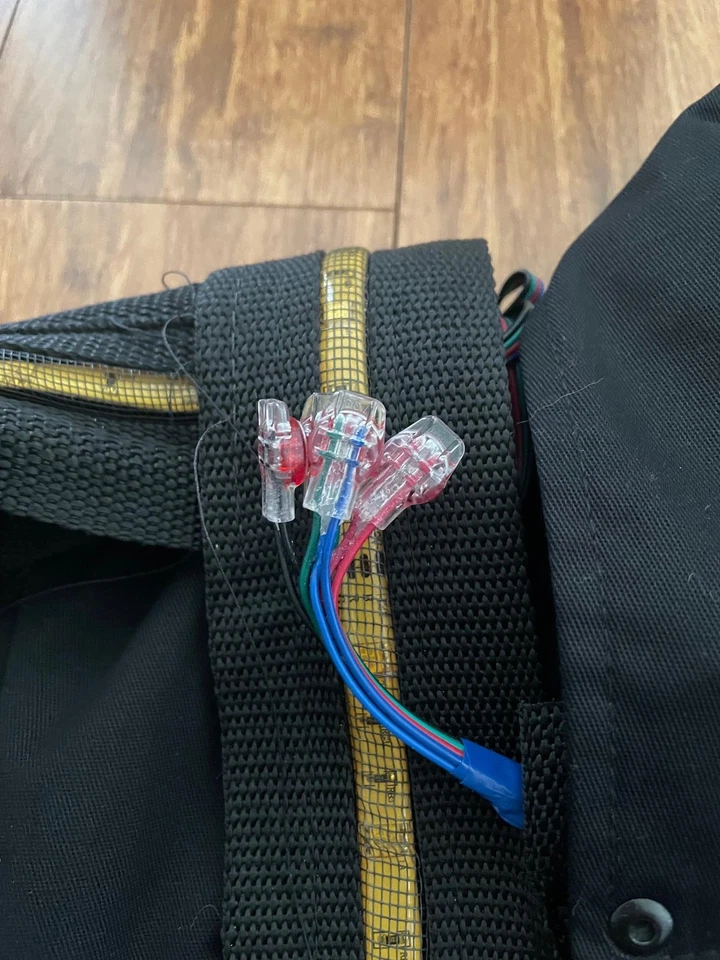 DICKIES Work Jacket W/LED Lights Cables IR Controller Sz M Black Rare - Image 4 of 4