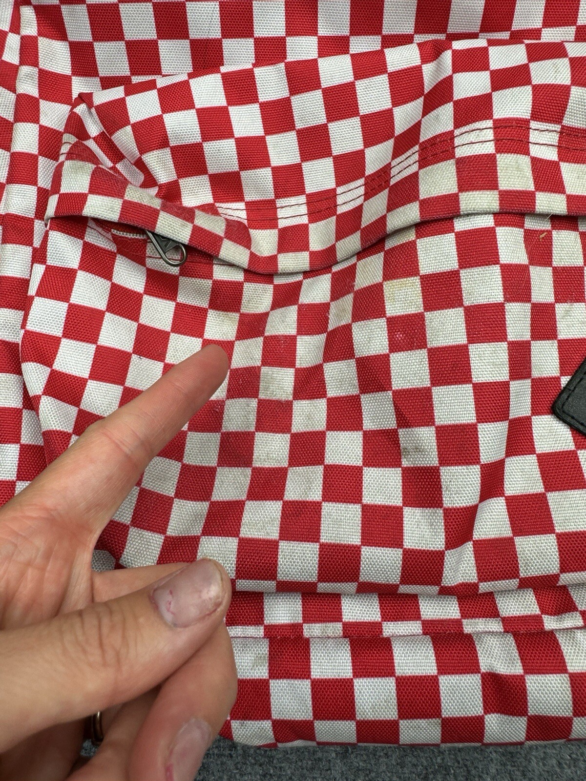 Vans Back Pack Checkered Back Pack Red White - image 8