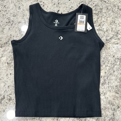 Converse Black Ribbed Racerback Tank Top S  skater grunge summer