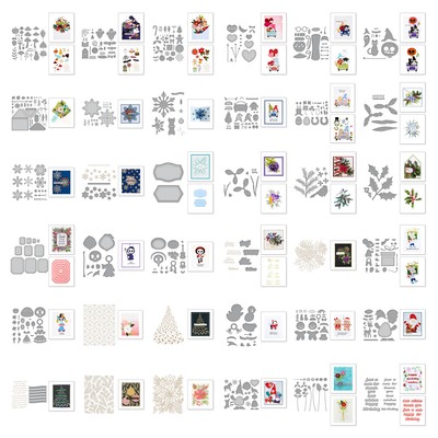 Christmas Flowers Metal Cutting Dies Hot Foil Plate for DIY Scrapbooking Cards