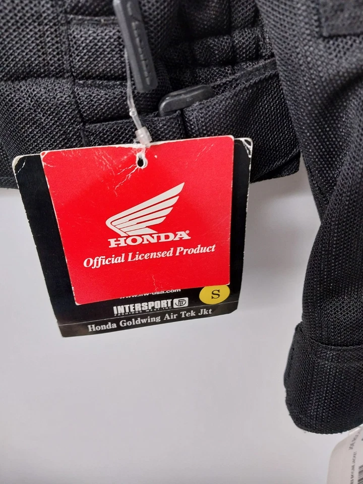 Chaqueta textil de malla para motocicleta Honda Goldwing talla S con cremallera acolchada plateada y negra Foto 4 de 4