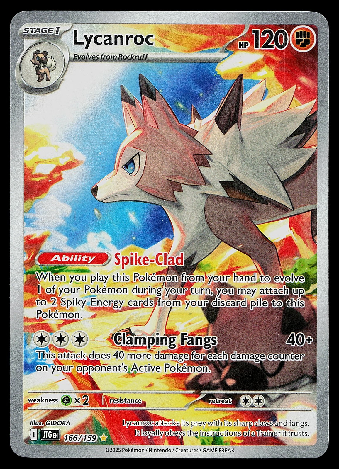 Pokemon Card - Lycanroc Journey Together 166/159 Holo Illustration Rare