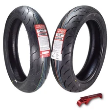 Kenda KM1 120/70ZR17 & 140/70R17 Sport Touring Motorcycle Tires w/ Keychain-2 pk