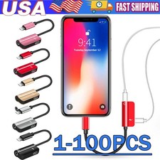 3.5mm Headphone Jack AUX Splitter Adapter and Charger For iPhone12 11 XS X 8 Lot