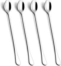 9.5-Inch Long Spoon for Stirring, Ice Cream, Coffee, Cocktail, Stainless Steel L