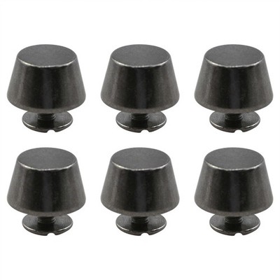 Purse Foot Hardware 6 Set Black Metal Stud Rivet 12x7mm With Screws Handbag