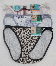 NWT set/3 VANITY FAIR ILLUMINATION STRING BIKINI 18108 LEOPARD JOY PLAID L/7
