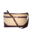 Etienne Aigner VTG Woven Paper & Jute Straw Three Section Shoulder Bag 13"X7"X4"