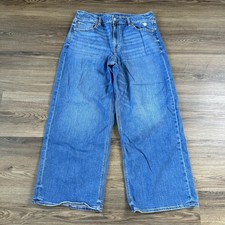 American Eagle Womens 14 Dreamy Drape Low Rise Baggy Wide Leg Jeans Denim 90s