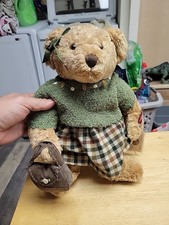 Russ Vintage Collection Lady Shelby Retired Bear Purse Gingham Skirt 14 Plush