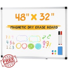 White Board 48x32 Magnetic Dry Erase Aluminum Frame
