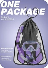 CAPAS SNORKEL MASK FINS SET - SIZE: WOMEN S - PURPLE