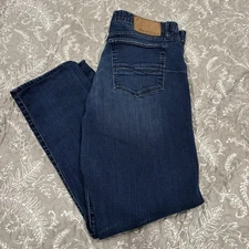 Robert Graham Mens Jeans 38 Blue Dark Wash Regular Fit Stretch Logo 5 Pocket