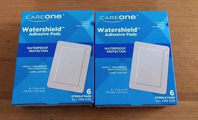 Lot of 2 CAREONE Waterproof Adhesive Pads Bandages (3 x 4 '') 6 Ct (12 total)