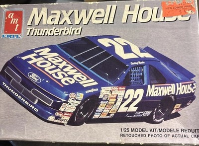 AMT ERTL Maxwell House 1/25 Thunderbird #22 Ford Model Kit #6457 OPEN BOX 1991