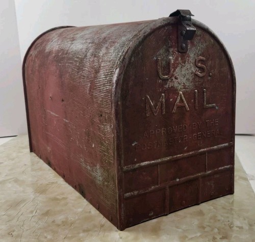 VTG HUGE BIG 23"x15"x11"Jackes Evens Galvanized Mailbox Rural Farmhouse Rustic