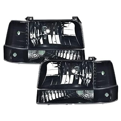 Headlights for Bronco F150 F250 F350 1992-1996 Smoky Lens Black Housing