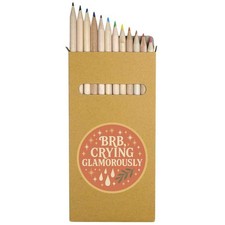 12 x 'BRB Crying Glamorously' Long Colour Pencils PE00077671